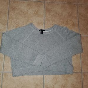 Grey crop sweat shirt